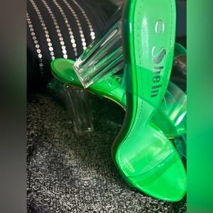 Hi lighter green heels